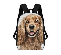 sinyumoney Mochila Infantil Impresa En 3D Cocker Spaniel Portrait Mochilas De Día Mochila Para Libros Mochila De Moda Mochilas Informales Para Niños Y Niñas En Edad Escolar 17inch