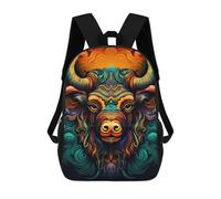 sinyumoney Mochila Infantil Impresa En 3D Colorful Bull Illustration Mochila Escolar Ligera De Viaje Mochila Escolar De Moda Para Niños Y Estudiantes 17inch