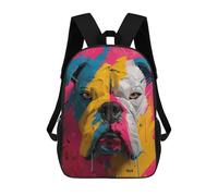 sinyumoney Mochila Infantil Impresa En 3D Colorful Bulldog Portrait Mochila Escolar De Gran Capacidad Para Viajes Y Libros Para Niños De Primaria Y Secundaria 17inch