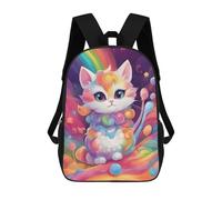 sinyumoney Mochila Infantil Impresa En 3D Colorful Cute Little Cat Mochila Escolar De Gran Capacidad Para Viajes Y Libros Para Niños De Primaria Y Secundaria 17inch