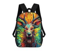 sinyumoney Mochila Infantil Impresa En 3D Colorful Deer Portrait -1 Mochila Escolar Ligera De Viaje Mochila Escolar De Moda Para Niños Y Estudiantes 17inch