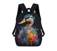 sinyumoney Mochila Infantil Impresa En 3D Colorful Duck With Drips Mochila Escolar Ligera De Viaje Mochila Escolar De Moda Para Niños Y Estudiantes 17inch