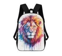 sinyumoney Mochila Infantil Impresa En 3D Colorful Lion Watercolor Mochila Escolar De Gran Capacidad Para Viajes Y Libros Para Niños De Primaria Y Secundaria 17inch