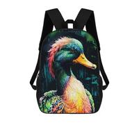 sinyumoney Mochila Infantil Impresa En 3D Colorful Mallard Duck Portrait Mochila Escolar De Gran Capacidad Para Viajes Y Libros Para Niños De Primaria Y Secundaria 17inch
