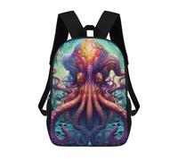 sinyumoney Mochila Infantil Impresa En 3D Colorful Octopus in Fantasy Ocean Mochila Escolar Ligera De Viaje Mochila Escolar De Moda Para Niños Y Estudiantes 17inch