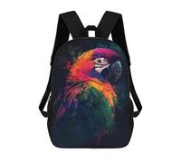sinyumoney Mochila Infantil Impresa En 3D Colorful Parrot Portrait Mochila Escolar De Gran Capacidad Para Viajes Y Libros Para Niños De Primaria Y Secundaria 17inch
