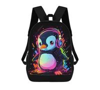 sinyumoney Mochila Infantil Impresa En 3D Colorful Penguin Music Mochilas De Día Mochila Para Libros Mochila De Moda Mochilas Informales Para Niños Y Niñas En Edad Escolar 17inch