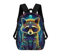 sinyumoney Mochila Infantil Impresa En 3D Colorful Raccoon Forest Mochila Escolar Ligera De Viaje Mochila Escolar De Moda Para Niños Y Estudiantes 17inch