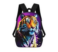 sinyumoney Mochila Infantil Impresa En 3D Colorful Tiger Portrait-29 Mochila Escolar De Gran Capacidad Para Viajes Y Libros Para Niños De Primaria Y Secundaria 17inch