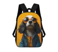 sinyumoney Mochila Infantil Impresa En 3D Cool Dog in Sunglasses Mochila Escolar Ligera De Viaje Mochila Escolar De Moda Para Niños Y Estudiantes 17inch