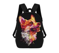 sinyumoney Mochila Infantil Impresa En 3D Corgi Dog Abstract Mochila Escolar De Gran Capacidad Para Viajes Y Libros Para Niños De Primaria Y Secundaria 17inch