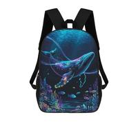 sinyumoney Mochila Infantil Impresa En 3D Cosmic Whale Underwater Mochila Escolar De Gran Capacidad Para Viajes Y Libros Para Niños De Primaria Y Secundaria 17inch