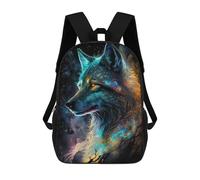 sinyumoney Mochila Infantil Impresa En 3D Cosmic Wolf Portrait-10 Mochila Escolar De Gran Capacidad Para Viajes Y Libros Para Niños De Primaria Y Secundaria 17inch
