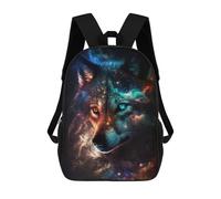 sinyumoney Mochila Infantil Impresa En 3D Cosmic Wolf Portrait-3 Mochila Escolar De Gran Capacidad Para Viajes Y Libros Para Niños De Primaria Y Secundaria 17inch