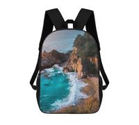 sinyumoney Mochila Infantil Impresa En 3D Cove with Waterfall And Turquoise Water Mochila Escolar Ligera De Viaje Mochila Escolar De Moda Para Niños Y Estudiantes 17inch