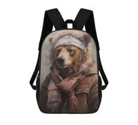 sinyumoney Mochila Infantil Impresa En 3D Cozy Brown Bear Mochila Escolar De Gran Capacidad Para Viajes Y Libros Para Niños De Primaria Y Secundaria 17inch