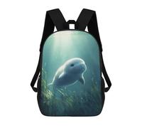 sinyumoney Mochila Infantil Impresa En 3D Cute Baby Dugong Whale Mochila Escolar Ligera De Viaje Mochila Escolar De Moda Para Niños Y Estudiantes 17inch