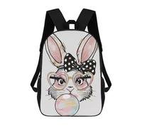 sinyumoney Mochila Infantil Impresa En 3D Cute Bunny with Bubblegum Mochila Escolar De Gran Capacidad Para Viajes Y Libros Para Niños De Primaria Y Secundaria 17inch