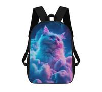 sinyumoney Mochila Infantil Impresa En 3D Cute White Night Cat Mochilas De Día Mochila Para Libros Mochila De Moda Mochilas Informales Para Niños Y Niñas En Edad Escolar 17inch