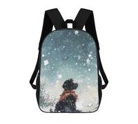 sinyumoney Mochila Infantil Impresa En 3D Dog in Winter Wonderland Snow Mochila Escolar Ligera De Viaje Mochila Escolar De Moda Para Niños Y Estudiantes 17inch