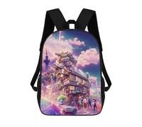 sinyumoney Mochila Infantil Impresa En 3D Dream Cityscape Vibrant Urban Fantasy Mochila Escolar Ligera De Viaje Mochila Escolar De Moda Para Niños Y Estudiantes 17inch