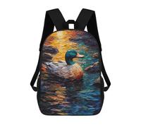 sinyumoney Mochila Infantil Impresa En 3D Duck Colorful Mochila Escolar Ligera De Viaje Mochila Escolar De Moda Para Niños Y Estudiantes 17inch