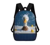 sinyumoney Mochila Infantil Impresa En 3D Duck in A Bubble Bath Mochila Escolar Ligera De Viaje Mochila Escolar De Moda Para Niños Y Estudiantes 17inch