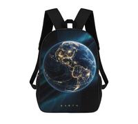 sinyumoney Mochila Infantil Impresa En 3D Earth Night in Space Mochilas De Día Mochila Para Libros Mochila De Moda Mochilas Informales Para Niños Y Niñas En Edad Escolar 17inch