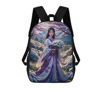 sinyumoney Mochila Infantil Impresa En 3D Elegant Floral Kimono Girl Mochila Escolar De Gran Capacidad Para Viajes Y Libros Para Niños De Primaria Y Secundaria 17inch