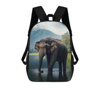 sinyumoney Mochila Infantil Impresa En 3D Elephant in Water Scene Mochila Escolar De Gran Capacidad Para Viajes Y Libros Para Niños De Primaria Y Secundaria 17inch