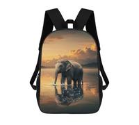 sinyumoney Mochila Infantil Impresa En 3D Elephant in Water with Constellation Reflection Mochila Escolar Ligera De Viaje Mochila Escolar De Moda Para Niños Y Estudiantes 17inch