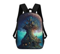 sinyumoney Mochila Infantil Impresa En 3D Enchanted Treehouse Fantasy Mochila Escolar Ligera De Viaje Mochila Escolar De Moda Para Niños Y Estudiantes 17inch