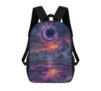 sinyumoney Mochila Infantil Impresa En 3D Fantasy Landscape with Crescent Moon Portal Mochila Escolar De Gran Capacidad Para Viajes Y Libros Para Niños De Primaria Y Secundaria 17inch