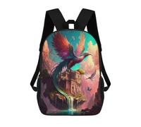 sinyumoney Mochila Infantil Impresa En 3D Fantasy Phoenix Castle Mochila Escolar De Gran Capacidad Para Viajes Y Libros Para Niños De Primaria Y Secundaria 17inch