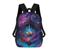 sinyumoney Mochila Infantil Impresa En 3D Fantasy Portal to Another World -1 Mochila Escolar Ligera De Viaje Mochila Escolar De Moda Para Niños Y Estudiantes 17inch