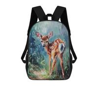 sinyumoney Mochila Infantil Impresa En 3D Fawn Grace Mochila Escolar De Gran Capacidad Para Viajes Y Libros Para Niños De Primaria Y Secundaria 17inch