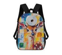 sinyumoney Mochila Infantil Impresa En 3D Fawn with Toilet Paper Hat Mochila Escolar De Gran Capacidad Para Viajes Y Libros Para Niños De Primaria Y Secundaria 17inch