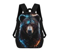 sinyumoney Mochila Infantil Impresa En 3D Flaming Bear Portrait Artwork Mochila Escolar De Gran Capacidad Para Viajes Y Libros Para Niños De Primaria Y Secundaria 17inch