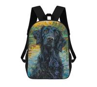 sinyumoney Mochila Infantil Impresa En 3D Flatcoated Retriever Monet Mochila Escolar De Gran Capacidad Para Viajes Y Libros Para Niños De Primaria Y Secundaria 17inch