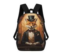 sinyumoney Mochila Infantil Impresa En 3D Fox in A Tuxedo Mochilas De Día Mochila Para Libros Mochila De Moda Mochilas Informales Para Niños Y Niñas En Edad Escolar 17inch