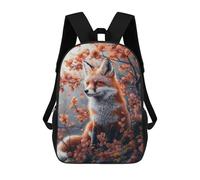 sinyumoney Mochila Infantil Impresa En 3D Fox in Blossom Mochila Escolar Ligera De Viaje Mochila Escolar De Moda Para Niños Y Estudiantes 17inch