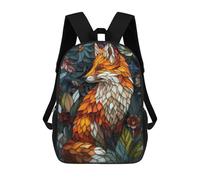 sinyumoney Mochila Infantil Impresa En 3D Fox Stained Glass Leaf BG Mochila Escolar De Gran Capacidad Para Viajes Y Libros Para Niños De Primaria Y Secundaria 17inch