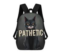 sinyumoney Mochila Infantil Impresa En 3D Funny Angry Cat Mochila Escolar Ligera De Viaje Mochila Escolar De Moda Para Niños Y Estudiantes 17inch