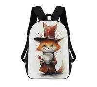 sinyumoney Mochila Infantil Impresa En 3D Funny Fox And Coffee 01 Mochilas De Día Mochila Para Libros Mochila De Moda Mochilas Informales Para Niños Y Niñas En Edad Escolar 17inch