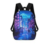 sinyumoney Mochila Infantil Impresa En 3D Futuristic Fuji Neon Bloom Mochilas De Día Mochila Para Libros Mochila De Moda Mochilas Informales Para Niños Y Niñas En Edad Escolar 17inch