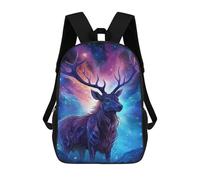 sinyumoney Mochila Infantil Impresa En 3D Galactic Deer Majesty -3 Mochila Escolar Ligera De Viaje Mochila Escolar De Moda Para Niños Y Estudiantes 17inch