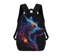 sinyumoney Mochila Infantil Impresa En 3D Galactic Wolf Portrait -5 Mochila Escolar De Gran Capacidad Para Viajes Y Libros Para Niños De Primaria Y Secundaria 17inch