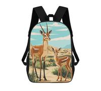 sinyumoney Mochila Infantil Impresa En 3D Gazelle Mother And Fawn Mochilas De Día Mochila Para Libros Mochila De Moda Mochilas Informales Para Niños Y Niñas En Edad Escolar 17inch