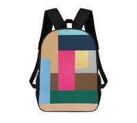 sinyumoney Mochila Infantil Impresa En 3D Geometric Collage 13 Mochila Escolar De Gran Capacidad Para Viajes Y Libros Para Niños De Primaria Y Secundaria 17inch
