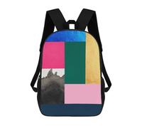 sinyumoney Mochila Infantil Impresa En 3D Geometric Collage 15 Mochilas De Día Mochila Para Libros Mochila De Moda Mochilas Informales Para Niños Y Niñas En Edad Escolar 17inch